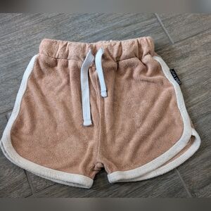 Little Bipsy Tan Terry Shorts with White Trim